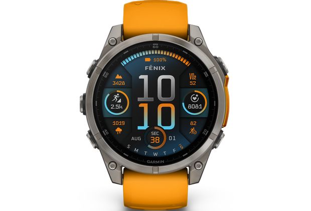 Smartwatch Garmin Fenix 8 47mm - Sapphire, Titanium with Spark Orange/Graphite Silicone Band